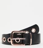 My Accessories London Exclusive Waist And Hip Jeans Belt In Black With Rose Gold Eyelets