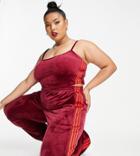 Adidas Originals X Ivy Park Plus Velvet Crop Top In Cherry-red