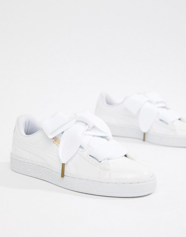 Puma Basket Heart Patent Sneaker-white