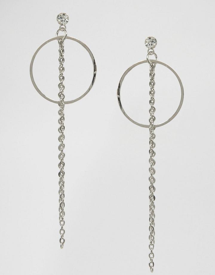Designb Loop And Drop Earrings - Silver