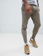 Asos Design Skinny Joggers With Rib Inserts In Gray - Gray