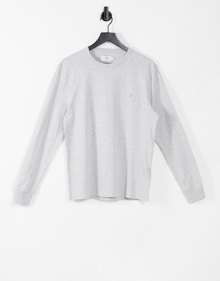 Farah Worthington Organic Cotton Ls T-shirt In Gray Heather-grey