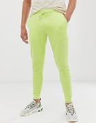 Asos Design Skinny Sweatpants In Pale Lime-green