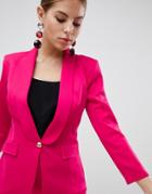 Club L Tailored Blazer In Scuba - Pink