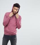 Asos Tall Hoodie In Washed Burgundy - Red