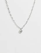 Asos Design Necklace With Vintage Style Heart And Bunny Pendants In Silver Tone - Silver
