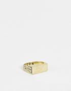 Icon Brand Stone Engraved Signet Ring In Gold