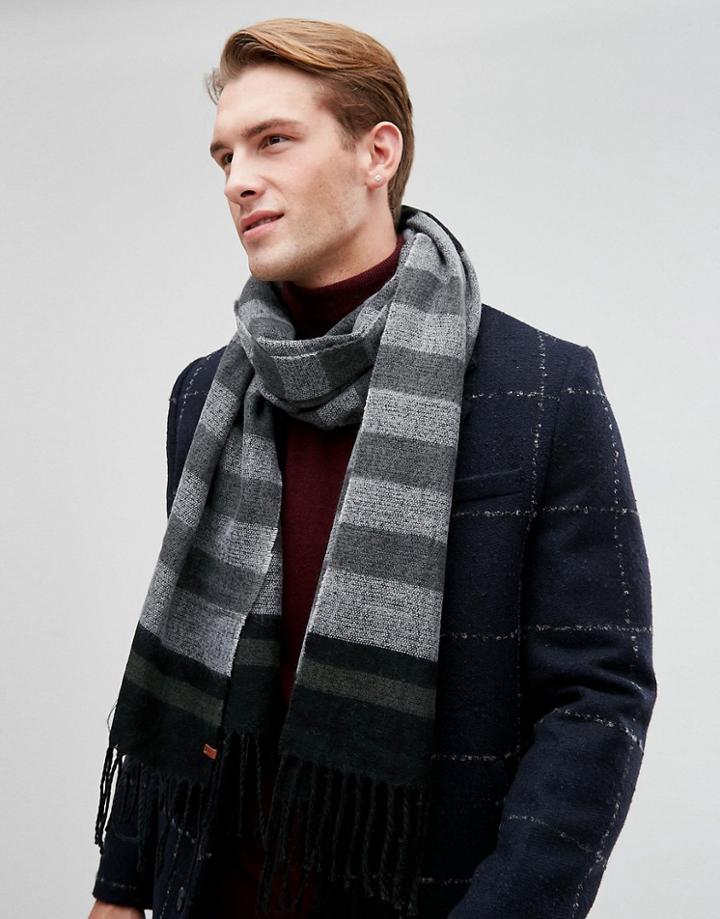 Esprit Scarf In Black Mixed Stripe - Black