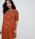 Asos Design Maternity Animal Printed Smock Dress - Multi