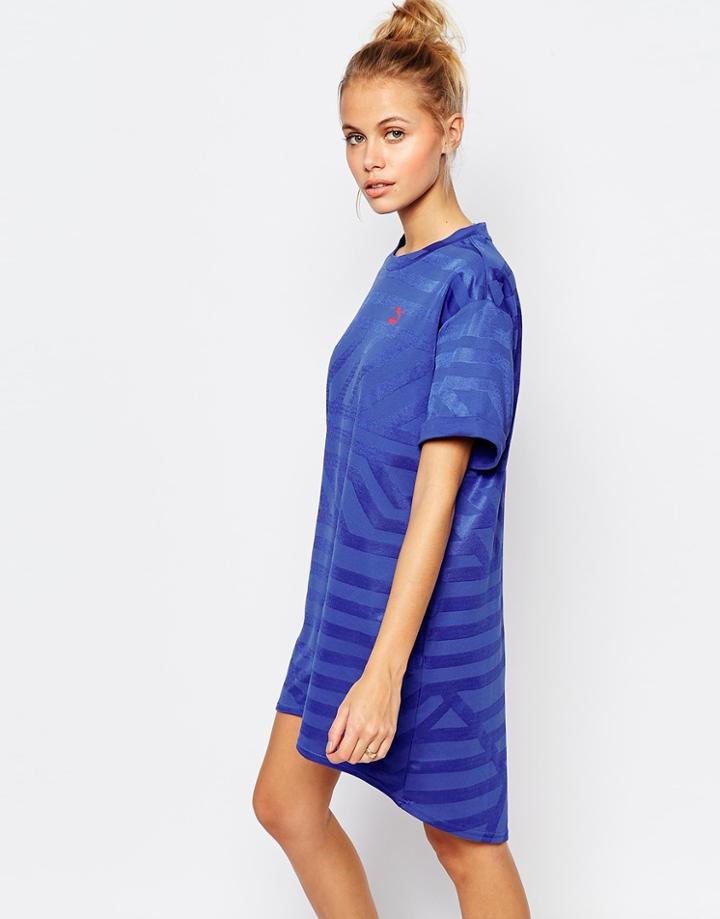 Puma Oversized T-shirt Dress With Small Logo - Blue