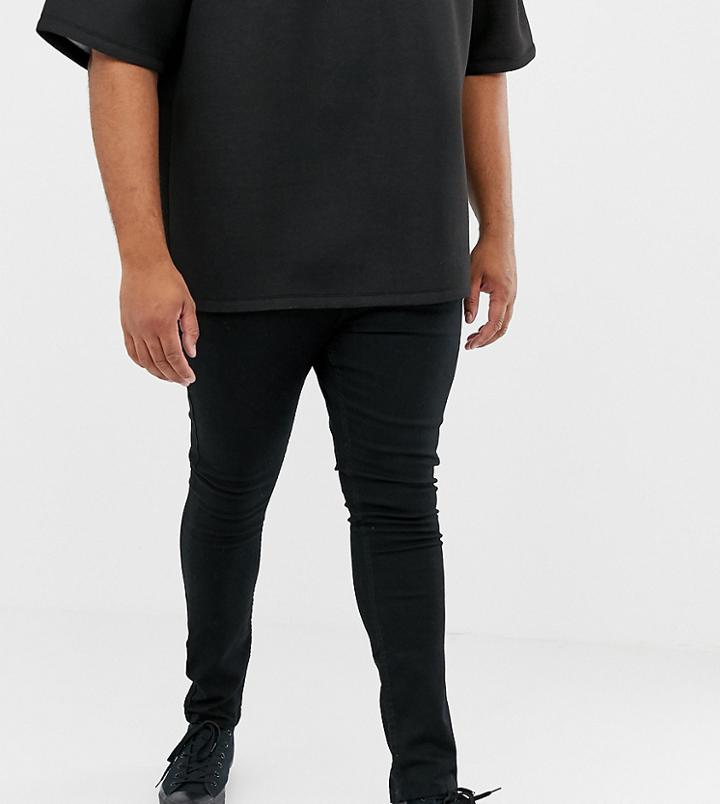New Look Plus Super Skinny Jeans In Black - Black