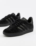 Adidas Originals Gazelle Sneakers In Triple Black