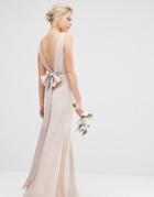 Tfnc Petite Wedding Sateen Bow Back Maxi Dress - Pink