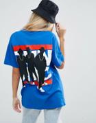 Asos T-shirt With Run Dmc Print In Oversized Fit - Blue