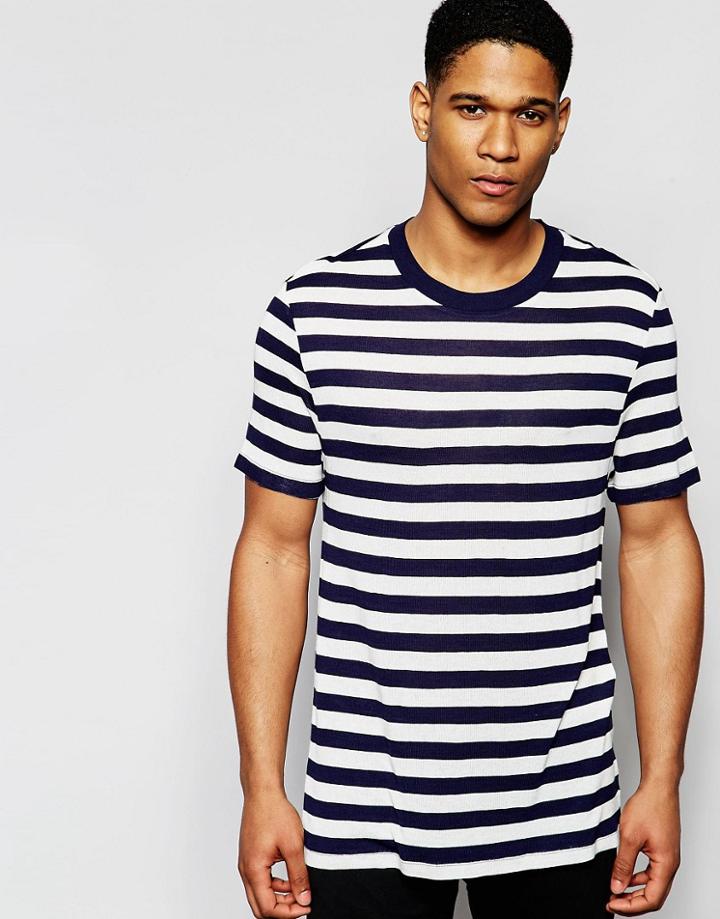 Asos Loungewear T-shirt In Knitted Stripe