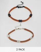 Asos Bead And Rope Ditsy Bracelet Pack - Multi