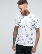 Asos Polo Shirt With Marble Texture Print - White