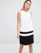New Look Color Block Hem Shift Dress - White