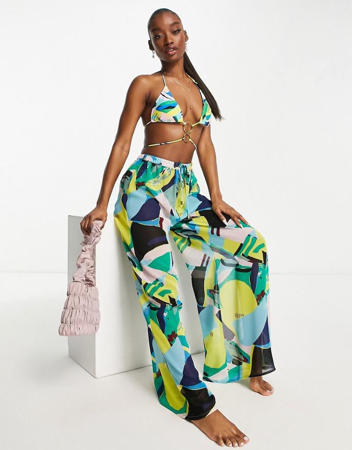 Candypants Beach Pants In Abstract Multi Print - Part Of A Set