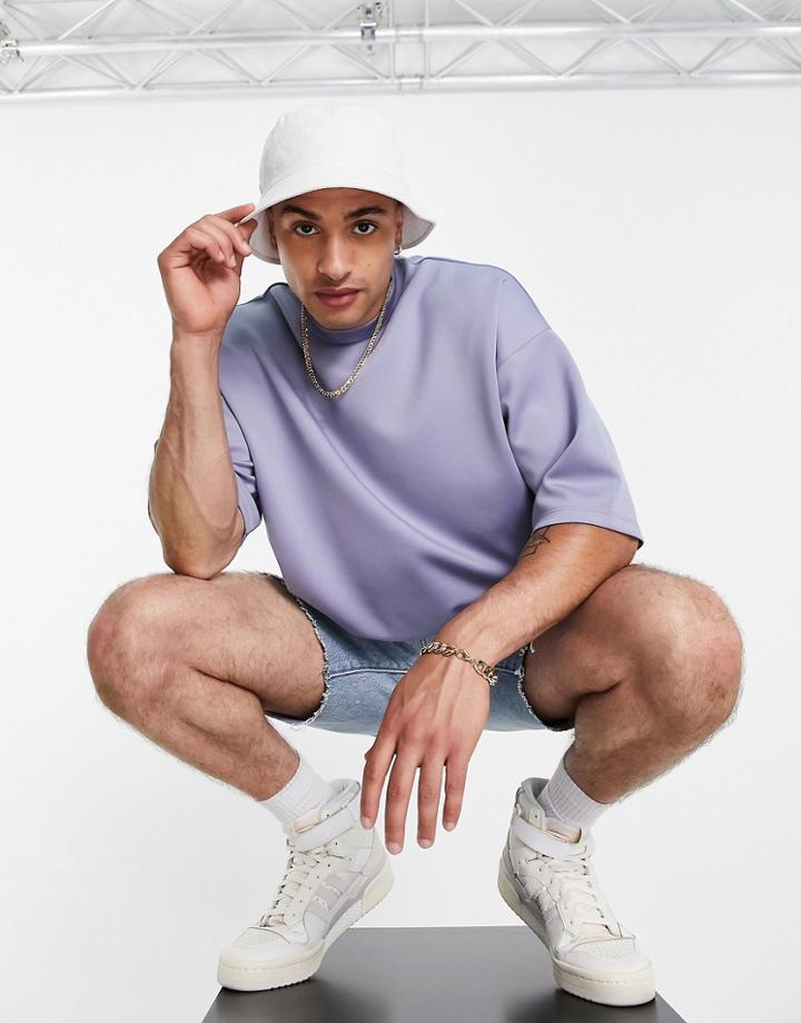 Asos Design Oversized T-shirt In Purple Scuba