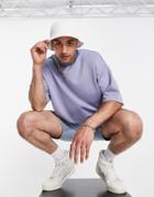 Asos Design Oversized T-shirt In Purple Scuba