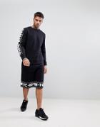 Asos Tracksuit Oversized Sweatshirt/basketball Shorts With City Print - Black