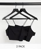 Na-kd 2 Pack Cropped Cami Tops In Black-multi