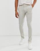 Asos Design Super Skinny Smart Pants In Ice Gray