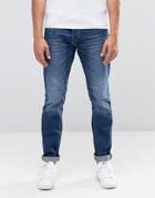 Jack & Jones Slim Fit Jeans In Mid Blue Wash - Black