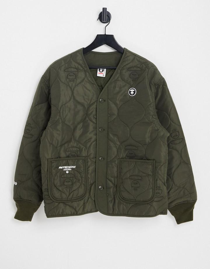 Aape By A Bathing Ape Quilted Print Jacket In Green