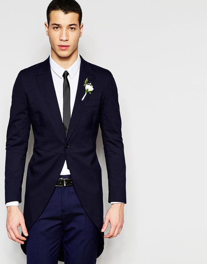 Selected Homme Skinny Wedding Suit Jacket With Stretch - Navy