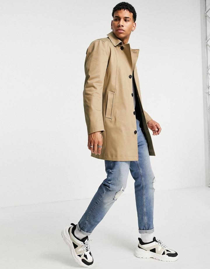 Selected Homme Timeless Trench Coat-brown