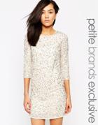 Maya Petite Sequin Body-conscious Dress With Cowl Back - Cream