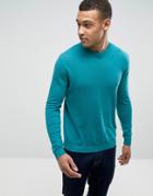 Asos Cotton Sweater In Teal - Blue