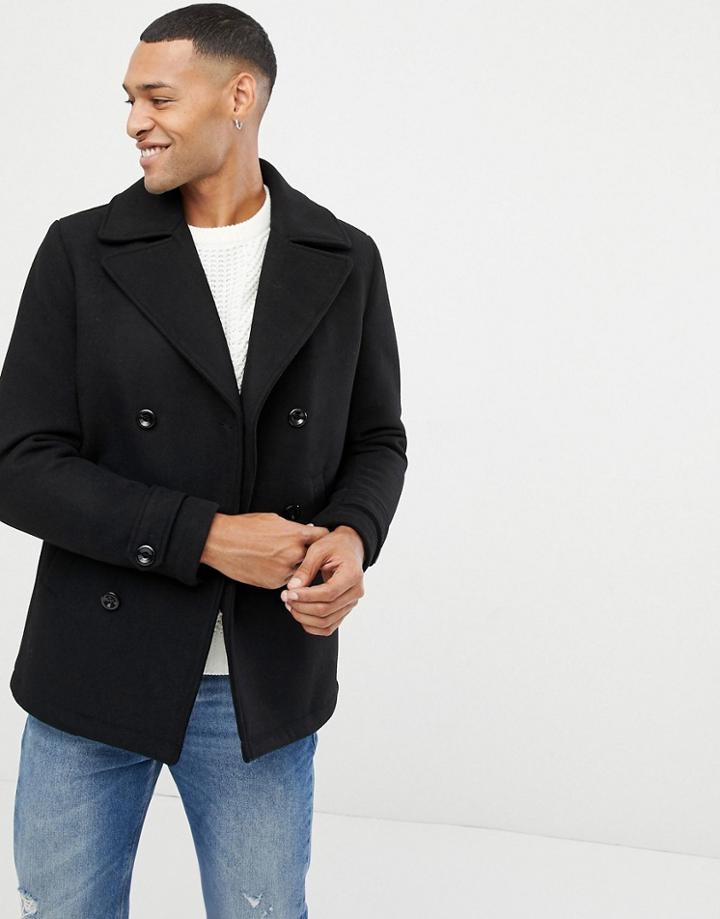 Jack & Jones Originals Black Peacoat