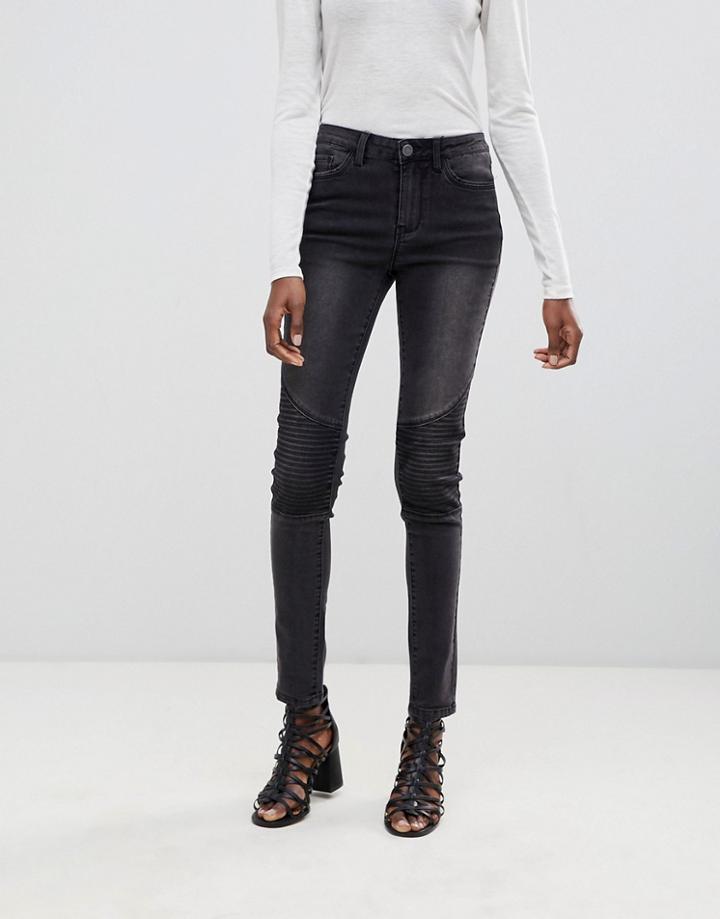 Vila Skinny Biker Jeans - Gray