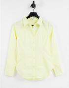 Emory Park Wrap Back Shirt With Tie Waist In Buttermilk Poplin-yellow