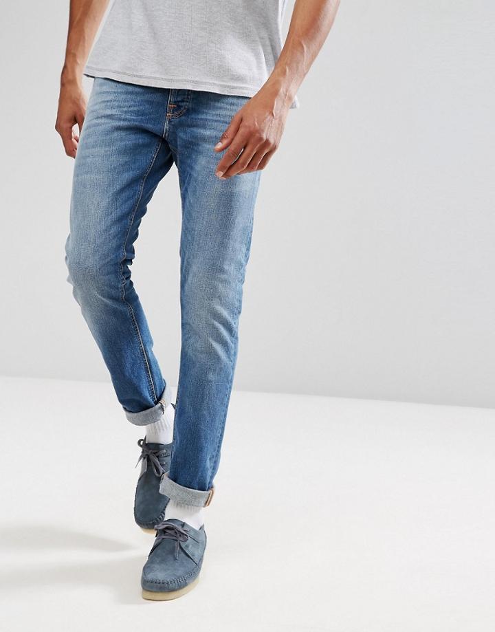 Nudie Jeans Co Tilted Tor Skinny Fit Jean Crispy Air Wash - Blue