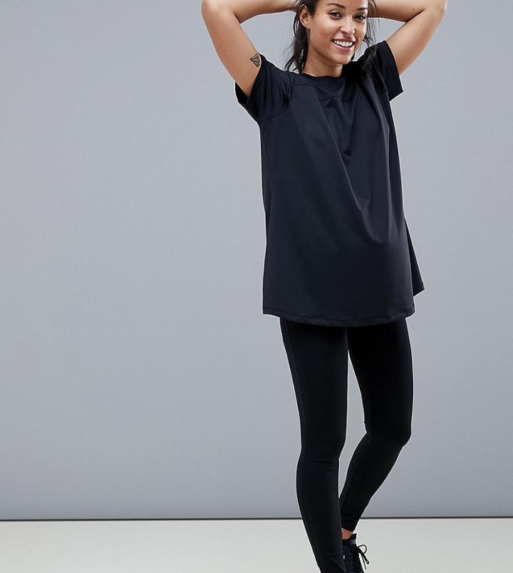 Asos 4505 Maternity Legging In Cotton And Black Spandex - Black