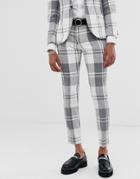 Twisted Tailor Super Skinny Suit Pants In Bold Gray Check - Gray