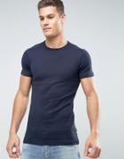 Lindbergh Basic Muscle Fit T-shirt - Navy