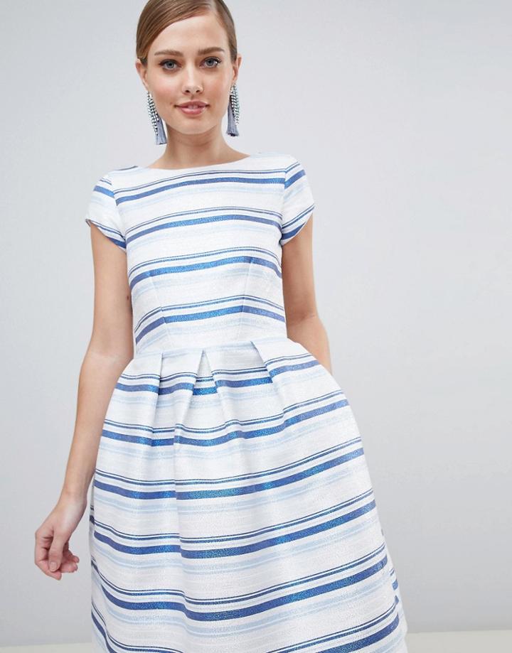 Closet London Striped Skater Dress - Multi