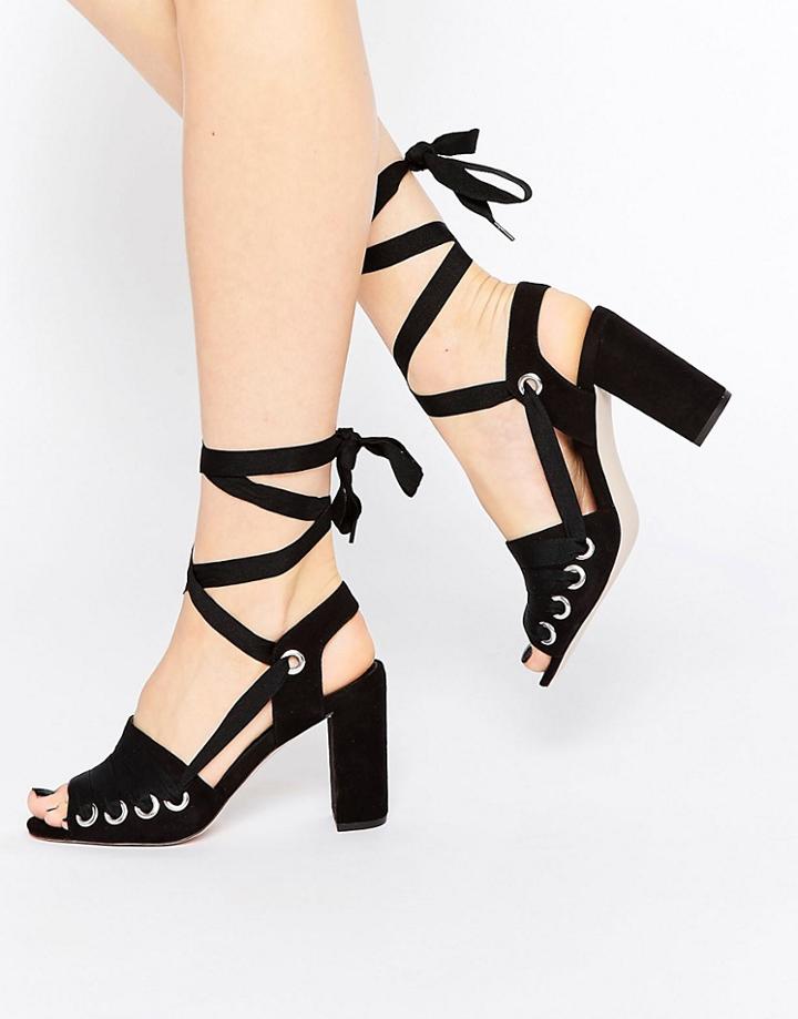 Asos Hangman Heeled Sandals - Black