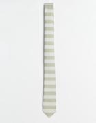 Asos Tie With Green Stripe - Green