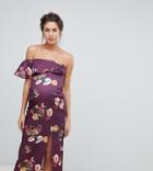 True Violet Maternity Floral One Shoulder Maxi Dress - Multi