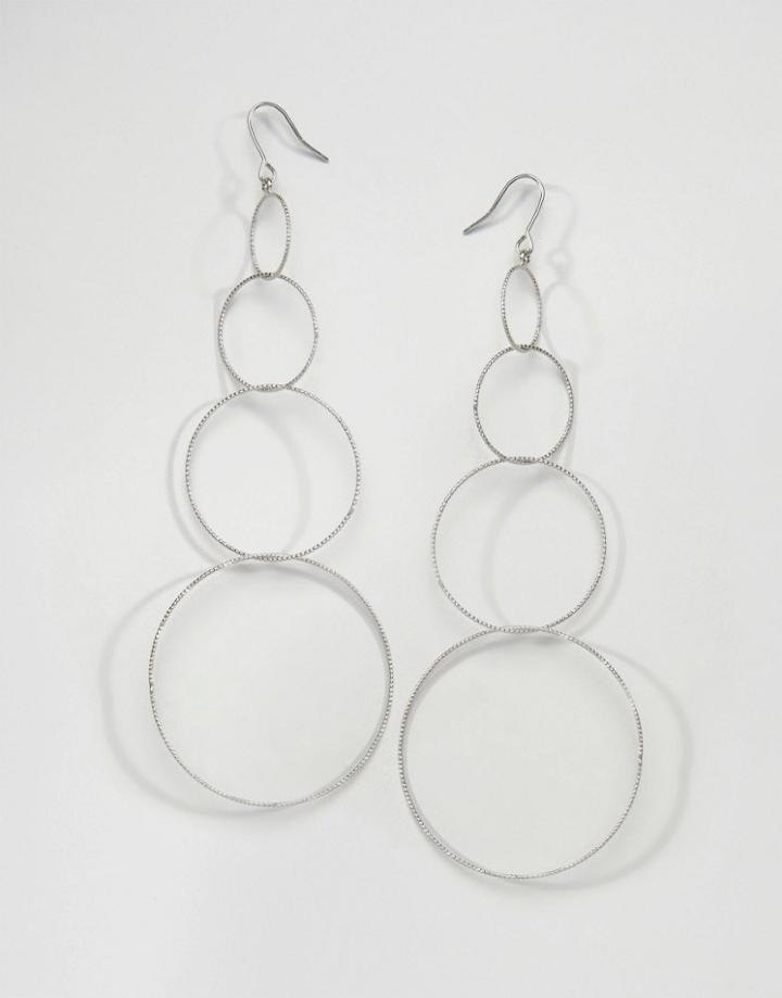 Cara Ny Hoop Shoulder Duster Earrings - Silver