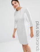 Carmakoma Shift Dress With Contrast Panels - Gray
