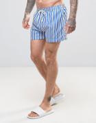 Kiss This! Stripe Swim Shorts - Blue