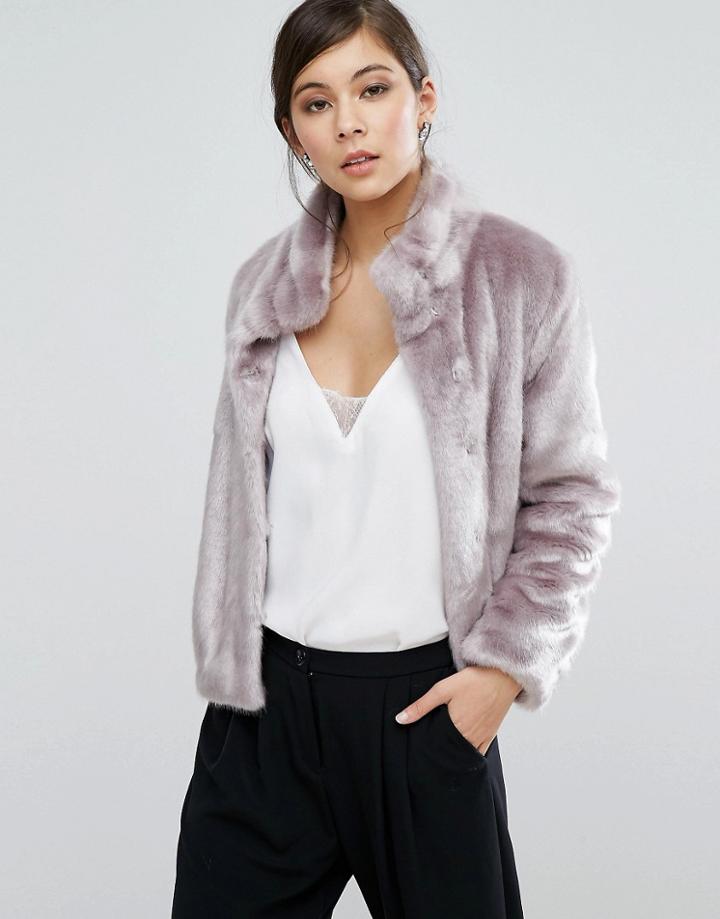 Coast Oslo Faux Fur Jacket - Purple