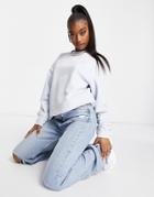 Adidas Originals Boyfriend Fit Premium Logo Sweatshirt In Halo Blue-blues